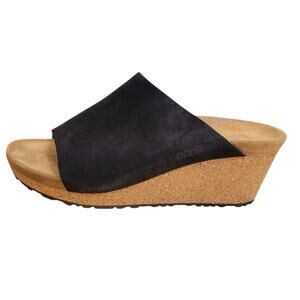 Birkenstock Papillio Womens Namica Black Suede Wedge Heel Sandal Size 40 US 9